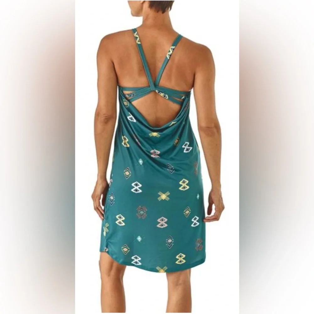 π EUC PATAGONIA Sliding Rock Teal Dress | Womenβs Small - Picture 2 of 9